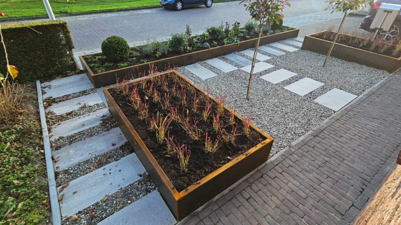 Bovenaanzicht van het geplaatste project